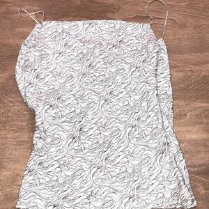 Theory Petite evening slip cowl top white & black